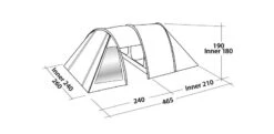 Easy Camp Galaxy 400 Gold Red Tunneltent - 4 Personen -Bo-Camp || Intex || Outwell Verkoopwinkel 120355 galaxy 400 gold red drawing perspective2