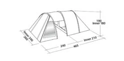 Easy Camp Galaxy 400 Rustic Green Tunneltent - 4 Personen -Bo-Camp || Intex || Outwell Verkoopwinkel 120391 galaxy 400 rustic green drawing perspective2