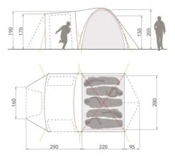 Vaude Campo Casa XT Koepeltent - 3/4 Persoons -Bo-Camp || Intex || Outwell Verkoopwinkel 14229 g