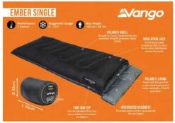 Vango Ember Slaapzak - Zwart -Bo-Camp || Intex || Outwell Verkoopwinkel 1900 1783 ember single 2 1