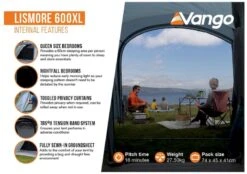 Vango Lismore 600XL Tunneltent - 5 Persoons - Groen 10 Vango Lismore 600XL Tunneltent - 5 Persoons - Groen -Bo-Camp || Intex || Outwell Verkoopwinkel 1900 1783 lismore 600xl package 3