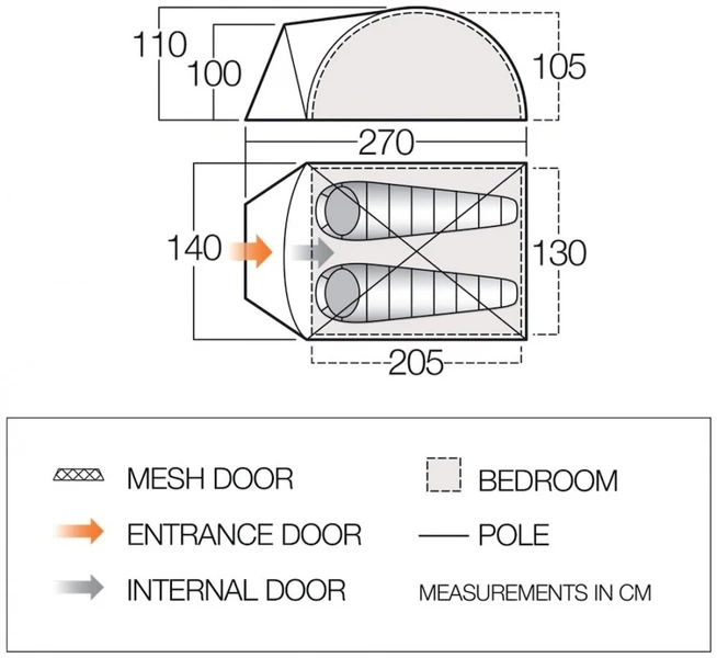 Vango Tay 200 Koepeltent - 2 Persoons - Groen 6 Vango Tay 200 Koepeltent - 2 Persoons - Groen - Afbeelding 6