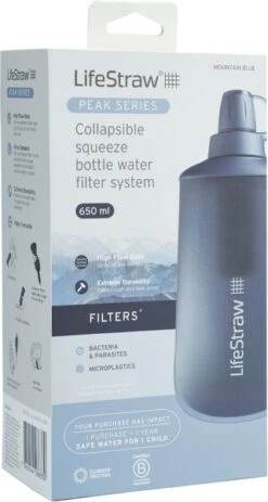 Lifestraw Peak Opvouwbare Waterfilter Fles - 650 Ml - Blauw -Bo-Camp || Intex || Outwell Verkoopwinkel 1900 1900 00104066 07