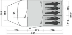 Easy Camp Palmdale 500 LUX Tunneltent - 5 Persoons -Bo-Camp || Intex || Outwell Verkoopwinkel 590 1200 120370 palmdale 500 lux drawing floorplan3