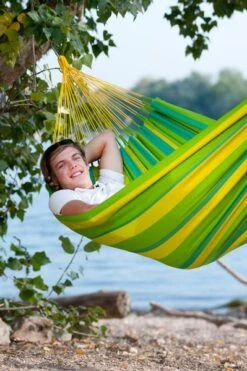 La Siesta Sonrisa 1 Persoons Hangmat - Lime -Bo-Camp || Intex || Outwell Verkoopwinkel 900 598 snh14 4 sonrisa lime weather resistant single classic hammock image 05 1
