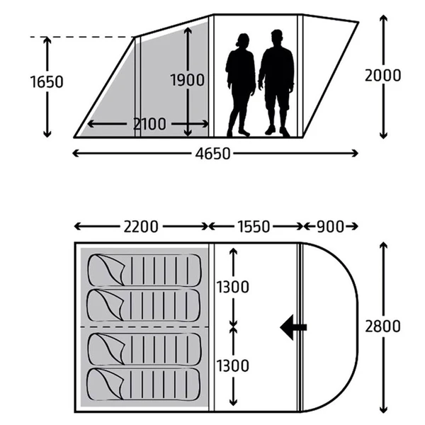 Kampa Brean 4 Air Opblaasbare Tunneltent - 4 Persoons 8 Kampa Brean 4 Air Opblaasbare Tunneltent - 4 Persoons - Afbeelding 8